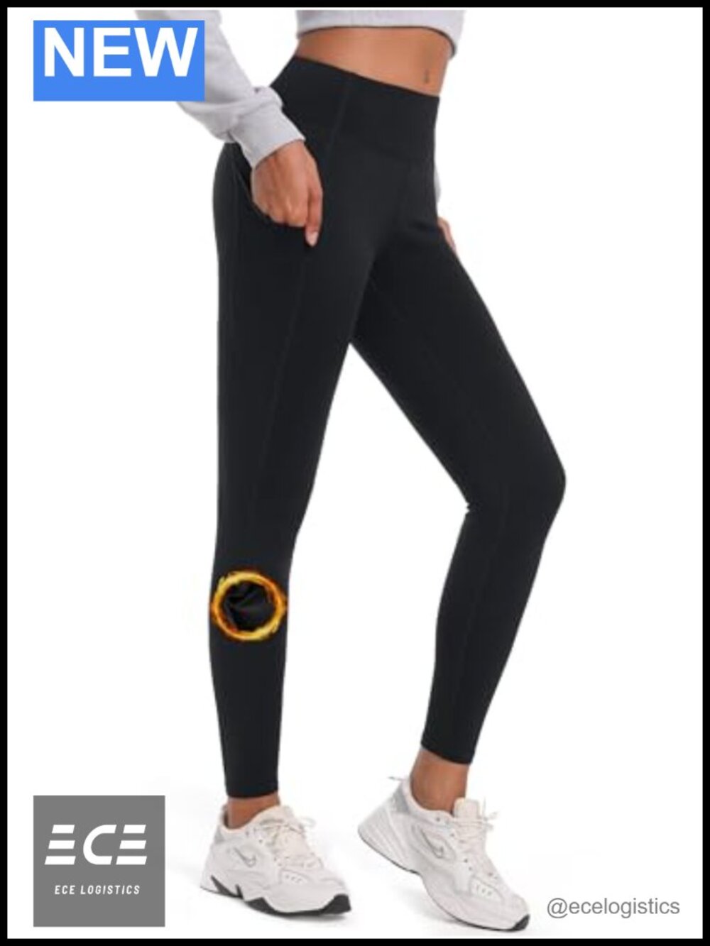 Fleece Lined Yoga Leggings Thermal High Waist Workout Pants Pockets